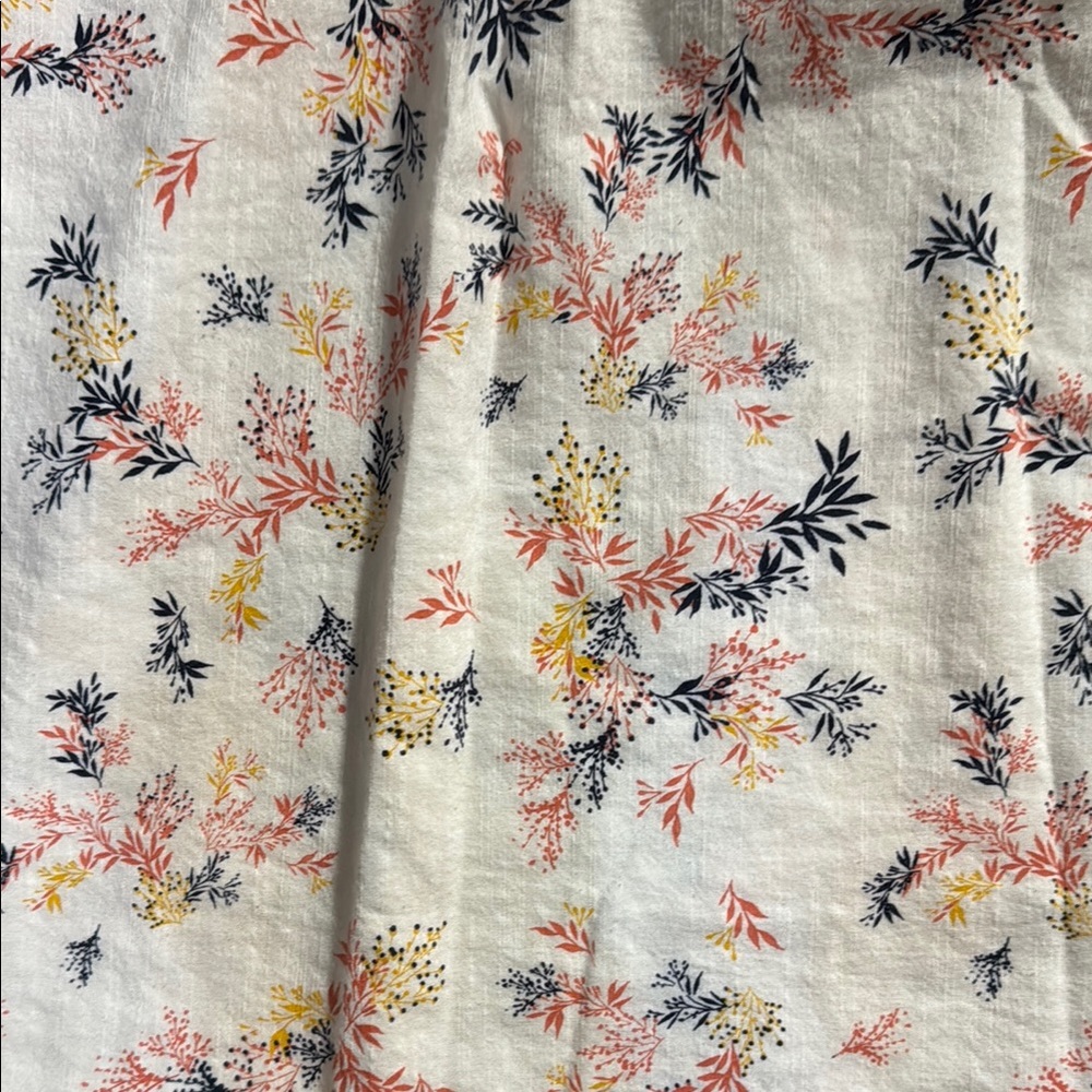 St. John's Bay Floral Blouse - Cream with Coral, Blue and Yellow floral pattern - Picture 7 of 7